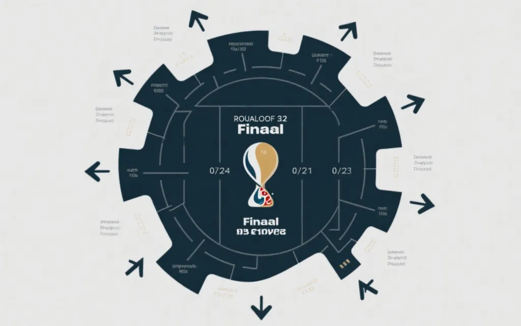 世界杯淘汰赛对阵图的视觉化:从32强到决赛的路径结构,数据与箭头清晰呈现